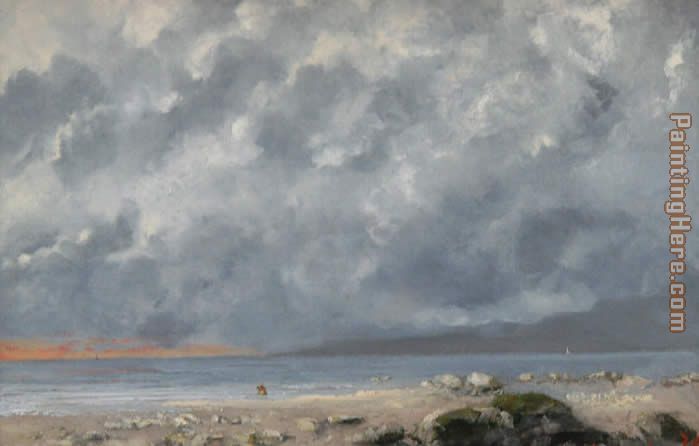 Beach Scene painting - Gustave Courbet Beach Scene art painting